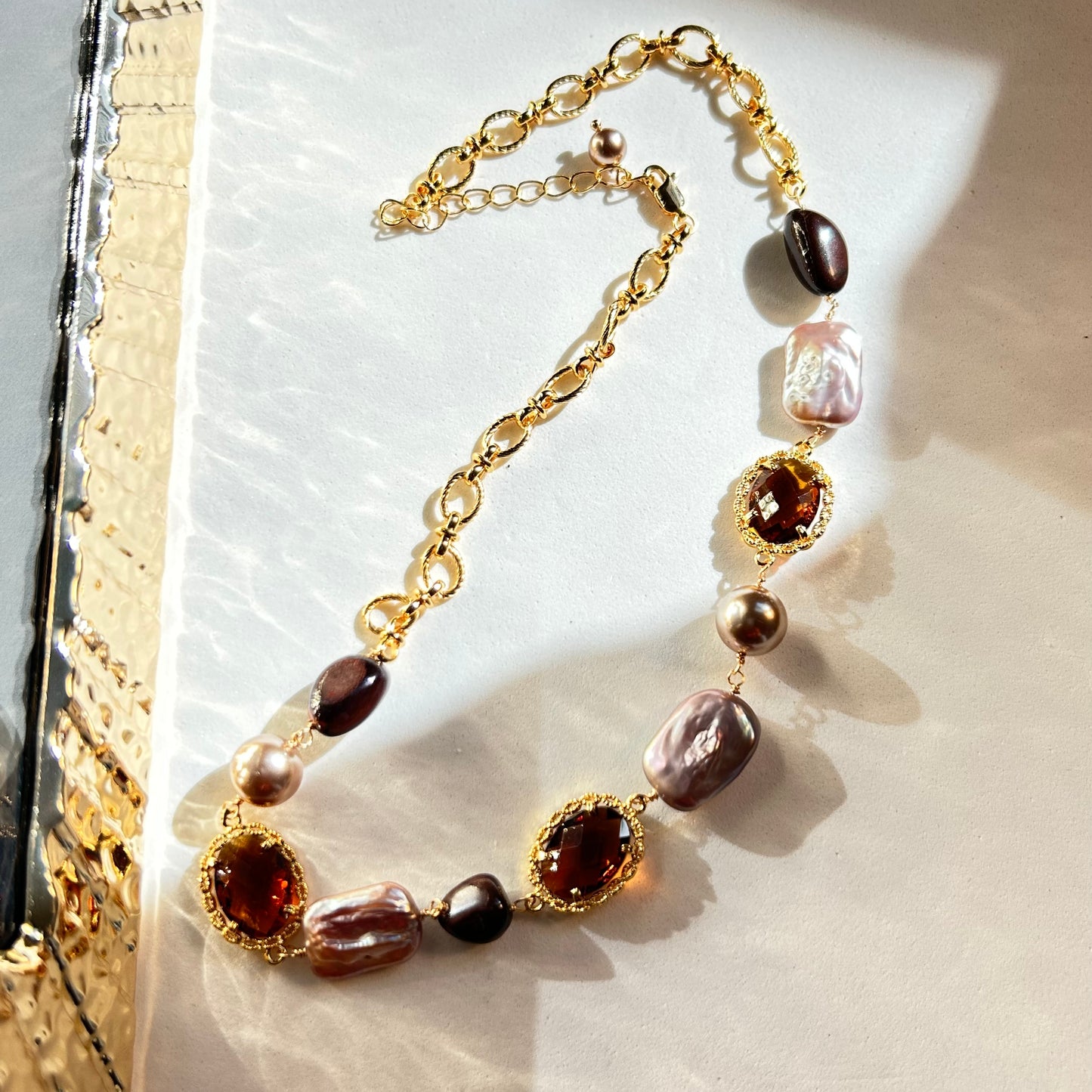Amber Twilight Gemstone Necklace
