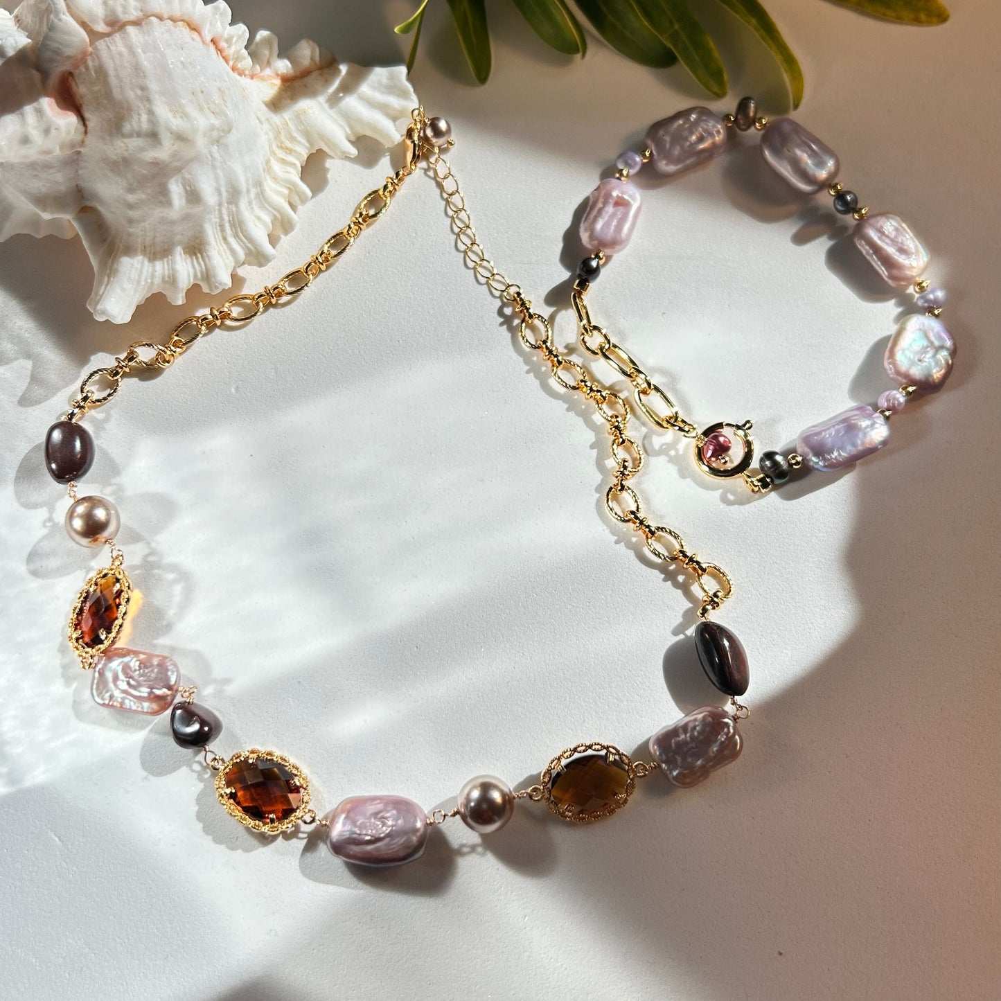 Amber Twilight Gemstone Necklace