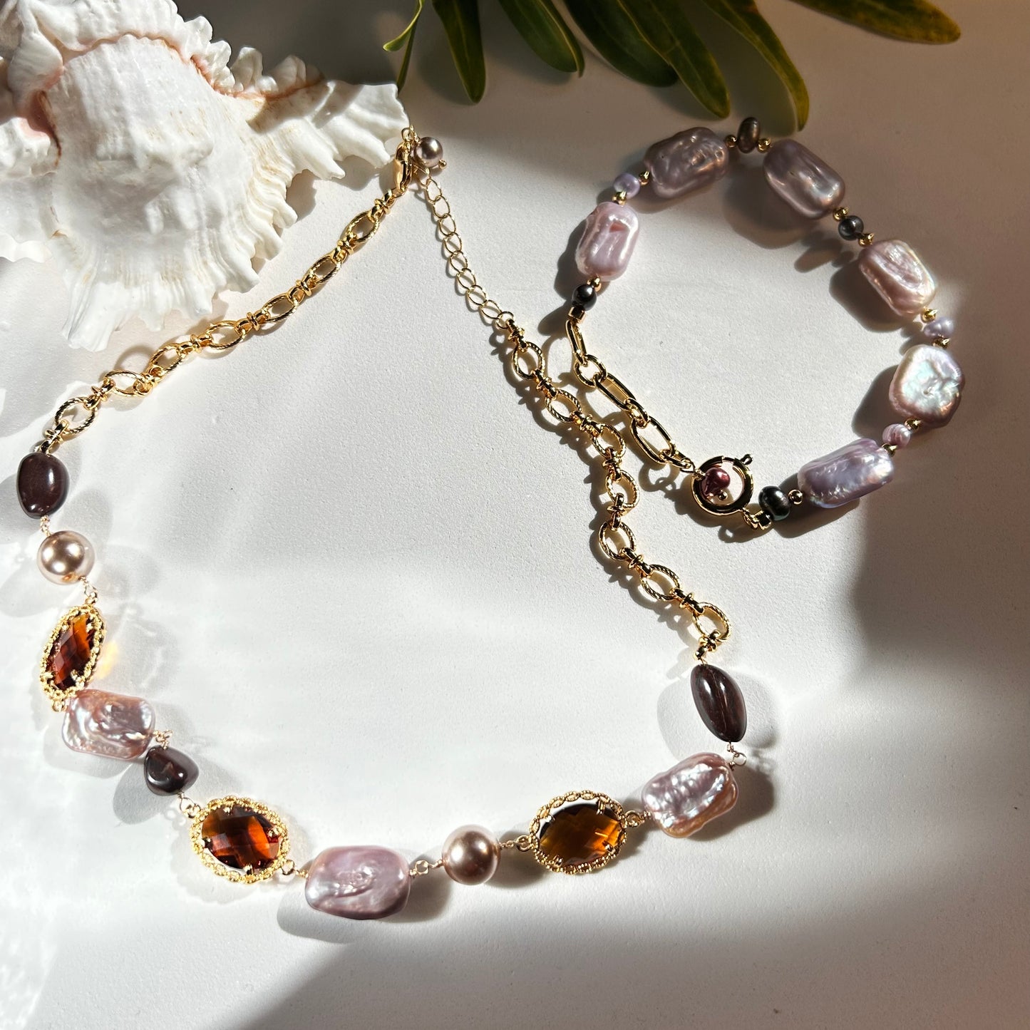 Amber Twilight Gemstone Necklace