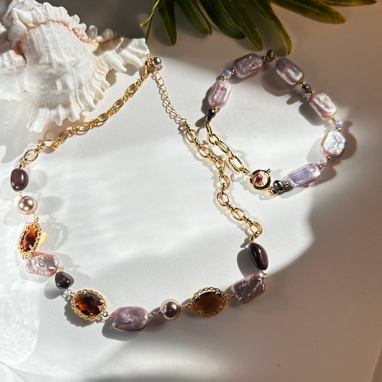 Amber Twilight Gemstone Necklace